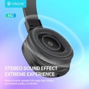 CELEBRAT headphones A42, ασύρματα & ενσύρματα, 40mm, 300mAh, μαύρα