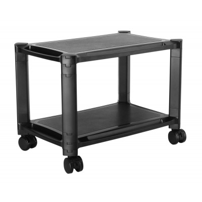 BRATECK ραφιέρα δαπέδου AMS-4L με ροδάκια, 2 ράφια, 50x33x37cm, έως 10kg, μαύρη