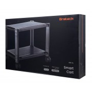BRATECK ραφιέρα δαπέδου AMS-4L με ροδάκια, 2 ράφια, 50x33x37cm, έως 10kg, μαύρη