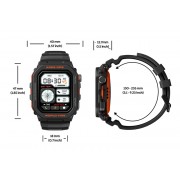 ZEBLAZE smartwatch Ares GPS, heart rate, 1.75" IPS, GPS, 3 ATM, μαύρο