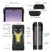 ULEFONE smartphone Armor 34 Pro με βιντεοπροβολέα, 6.95", 5G, 16/512GB, 25500mAh, IP68/IP69K/MIL-STD-810H, μαύρο