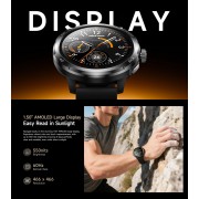 ULEFONE smartwatch Armor Watch Pro, 2x λουράκια, heart rate, 1.50" AMOLED, GPS, 5 ΑΤΜ/IP68/IP69K/MIL-STD-810H, μαύρο