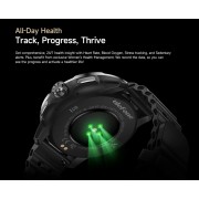 ULEFONE smartwatch Armor Watch Pro, 2x λουράκια, heart rate, 1.50" AMOLED, GPS, 5 ΑΤΜ/IP68/IP69K/MIL-STD-810H, μαύρο