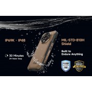 ULEFONE smartphone Armor X16 Pro, 6.56", 8/256GB, 5G, 10360mAh, IP68/IP69K/MIL-STD-810H, μαύρο