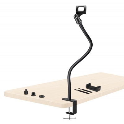 PRIZMORA βάση γραφείου για μικρόφωνο/smartphone AS11 με εύκαμπτο βραχίονα, μαύρη