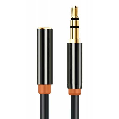 CABLETIME καλώδιο προέκτασης ήχου 3.5mm CT-AV311-P11FG, gold plated, 1m, μαύρο