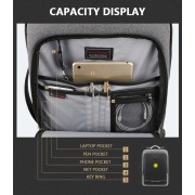 ARCTIC HUNTER τσάντα πλάτης B00227L με θήκη laptop 17", 41L, USB, μαύρη