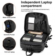 ARCTIC HUNTER τσάντα πλάτης B00391 με θήκη μπάλας & laptop, 26L, μαύρη