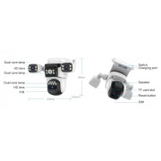 VSTARCAM smart ηλιακή κάμερα BG621SR, triple lens, 2MP, 4G, SD, PTZ, IP66