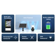 VSTARCAM smart ηλιακή κάμερα BG622DR, dual lens, 2MP, 4G, SD, PTZ, IP66