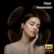 USAMS earphones με θήκη φόρτισης E02, TWS, ANC & ENC, Φ10mm, 35/300mAh, μαύρα