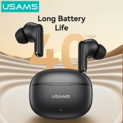 USAMS earphones με θήκη φόρτισης E05, True Wireless, BT 6.0, μαύρα