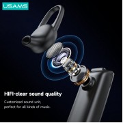 USAMS Bluetooth μονό earphone USAMS-BT2, 100mAh, 3-way κλήσεις, μαύρο