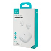 USAMS earphones με θήκη φόρτισης ID25, TWS, Φ13mm, 30/230mAh, λευκά