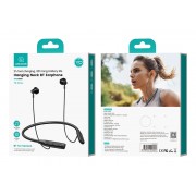 USAMS earphones YQ24 με μαγνήτη, Bluetooth, 130mAh, μαύρα