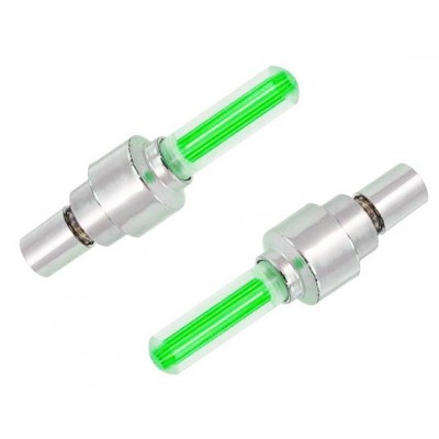 Καπάκι βαλβίδας ποδηλάτου BIKE-0030, LED, 6.5cm, 2τμχ, πράσινο