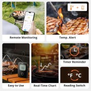 SONOFF smart θερμόμετρο barbeque BMT01 με 2x αισθητήρες, έως 300 °C, μαύρο