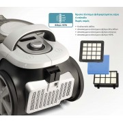 BRUNO ηλεκτρική σκούπα BRN-0137, 800W, 3lt, κυκλωνική, λευκή