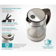 BRUNO βραστήρας νερού BRN-0143, 1.7L, 2200W, γυάλινος-Inox