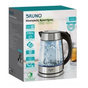 BRUNO βραστήρας νερού BRN-0143, 1.7L, 2200W, γυάλινος-Inox