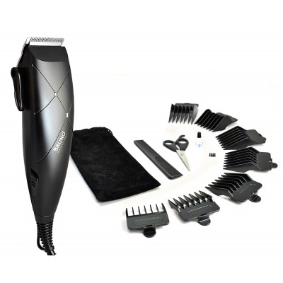 BRUNO BRN-0197 Σετ Κουρευτική Μηχανή Ρεύματος με εξαρτήματα και τσαντάκι, μαύρη