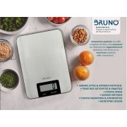 BRUNO BRN-0210 Ψηφιακή Ζυγαριά Κουζίνας 1gr/5kg Ανοξείδωτη