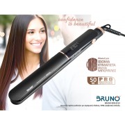BRUNO BRN-0219 Ισιωτική πρέσα μαλλιών με κεραμικές πλάκες, 50W, ψηφιακή ένδειξη, black-copper