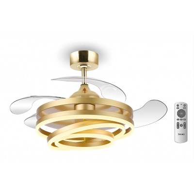 BRUNO BRN-0225 Ανεμιστήρας οροφής με LED φως, AC 122W, 42", O107x47εκ., χρυσός