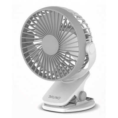 BRUNO BRN-0230 Ανεμιστήρας με κλίπ επαναφορτιζόμενος, λευκός-γκρί