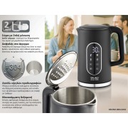 BRUNO Βραστήρας νερού προηγμένων λειτουργιών, ψηφιακός με διπλό τοίχωμα BRN-0245, 1.7L 2200W, μαύρος