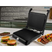BRUNO BRN-0251 Γκριλιέρα 2000W με ρυθμιζόμενο θερμοστάτη, inox-μαύρη