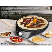 BRUNO BRN-0252 Κρεπιέρα 30εκ. 1200W με ρυθμιζόμενο θερμοστάτη και εξαρτήματα, μαύρη