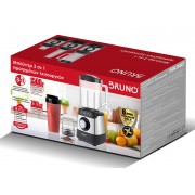BRUNO μπλέντερ 3 σε 1 προηγμένων λειτουργιών BRN-0254, 1500W, 1.8L γυάλινη κανάτα, 6 λεπίδες, inox-μαύρο