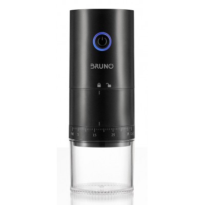 BRUNO BRN-0256 Ηλεκτρικός Μύλος Καφέ επαναφορτιζόμενος με 39 επίπεδα άλεσης, μαύρος
