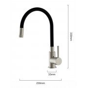 BRUNO μπαταρία πάγκου κουζίνας BRN-0263, αναμεικτική, μαύρη/ασημί