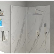 BRUNO σετ κεφαλή ντους με τηλέφωνο BRN-0264, αναμεικτική, εντοιχισμού, ασημί