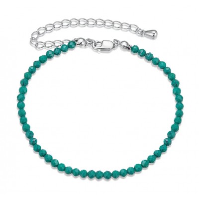 BAMOER βραχιόλι BSB204-GN με συνθετική τουρκουάζ, ασήμι 925, πράσινο