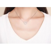 BAMOER κολιέ BSN028 με κυβική ζιρκόνια, ασήμι 925, ασημί