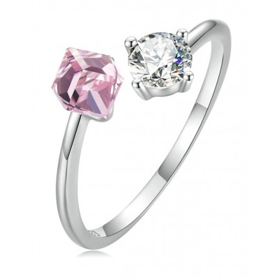 BAMOER δαχτυλίδι BSR291, κυβική ζιρκόνια, ανοιγόμενο, ασήμι 925, ασημί