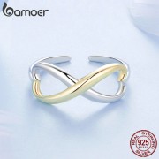 BAMOER δαχτυλίδι BSR622-E, ανοιγόμενο, ασήμι 925, ασημί/χρυσό