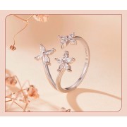 BAMOER δαχτυλίδι BSR710-E με κυβική ζιρκόνια, ανοιγόμενο, ασήμι 925, ασημί