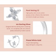 BAMOER δαχτυλίδι BSR710-E με κυβική ζιρκόνια, ανοιγόμενο, ασήμι 925, ασημί