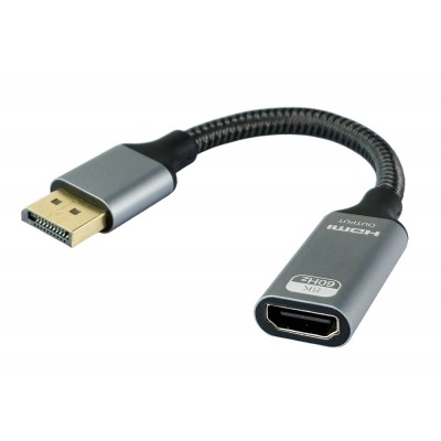 POWERTECH αντάπτορας DisplayPort σε HDMI CAB-DP077, 8K/60Hz, 0.1m, μαύρος
