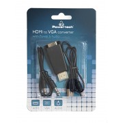 POWERTECH αντάπτορας HDMI 19pin σε VGA CAB-H076, audio jack, USB power