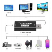 POWERTECH video capture CAB-H147, HDMI/USB σύνδεση, 4K/60Hz, μαύρο