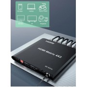 HDMI matrix switch CAB-H155 με τηλεχειριστήριο, 4 σε 2, 8K/60Hz, μαύρο