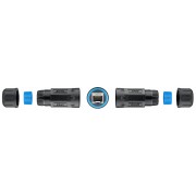 POWERTECH αδιάβροχος σύνδεσμος RJ45 CAB-N427, CAT 6, IP68, μαύρος