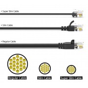 POWERTECH καλώδιο δικτύου CAB-N435, Cat 6A U/UTP, ultra slim, copper, 500MHz, 7.5m, μαύρο