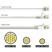 POWERTECH καλώδιο δικτύου CAB-N437, Cat 6A U/UTP, ultra slim, copper, 500MHz, 0.15m, γκρι