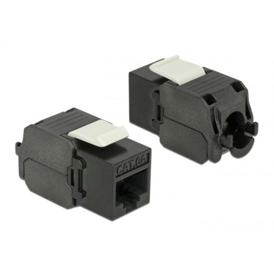 POWERTECH keystone module RJ45 female CAB-N450, Cat.6Α UTP 180°, μαύρο POWERTECH keystone module RJ45 female CAB-N450, Cat.6Α UTP 180°, μαύρο
